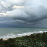 A view over the Atlantic Ocean with ominous clouds overhead