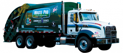 Waste Pro truck for collecting trash.