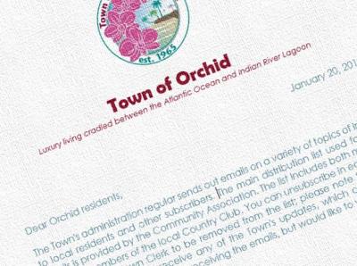 Town of Orchid's letterhead